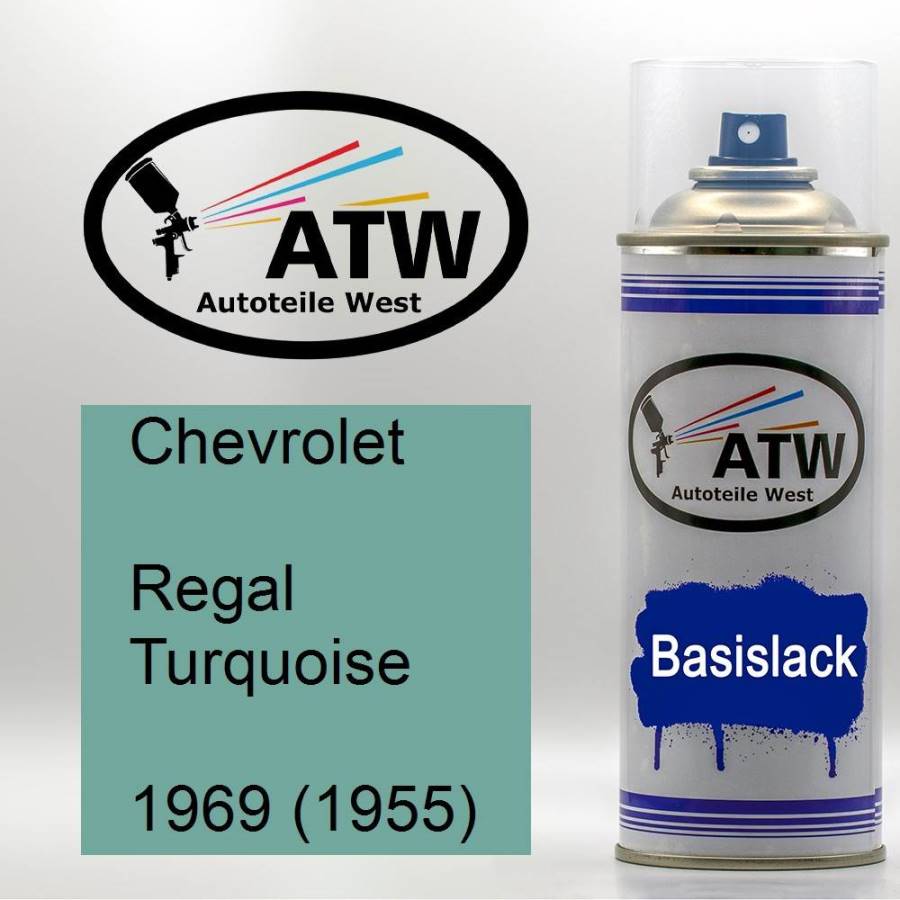 Chevrolet, Regal Turquoise, 1969 (1955): 400ml Sprühdose, von ATW Autoteile West.